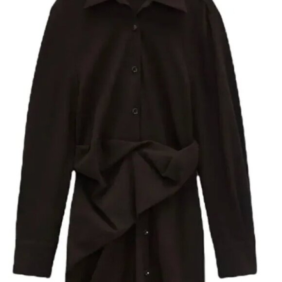 ZARA nwt DRAPED SHIRT DRESS - s - Picture 5 of 8